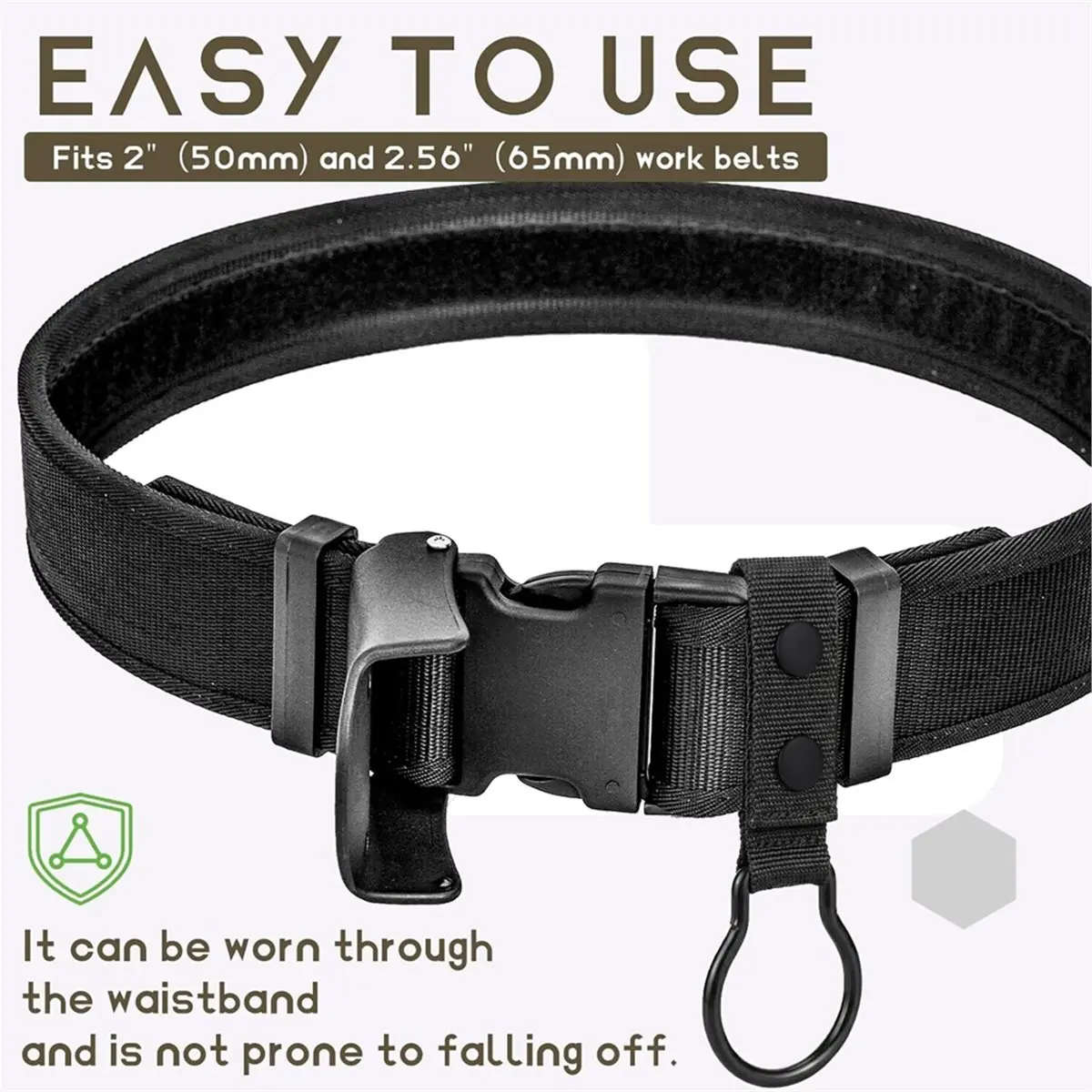 【STABLE QUALITY】4 Pack Flashlight Ring Nylon Dual Snap Clip Flashlight Holder for Duty Belt Side Handle Carry Metal Ring Strap