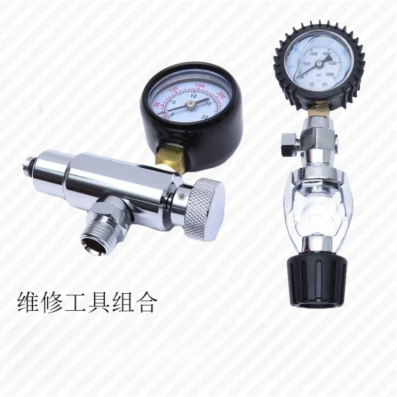 Maintenance regulator, medium pressure gauge, quick release adjustment tool