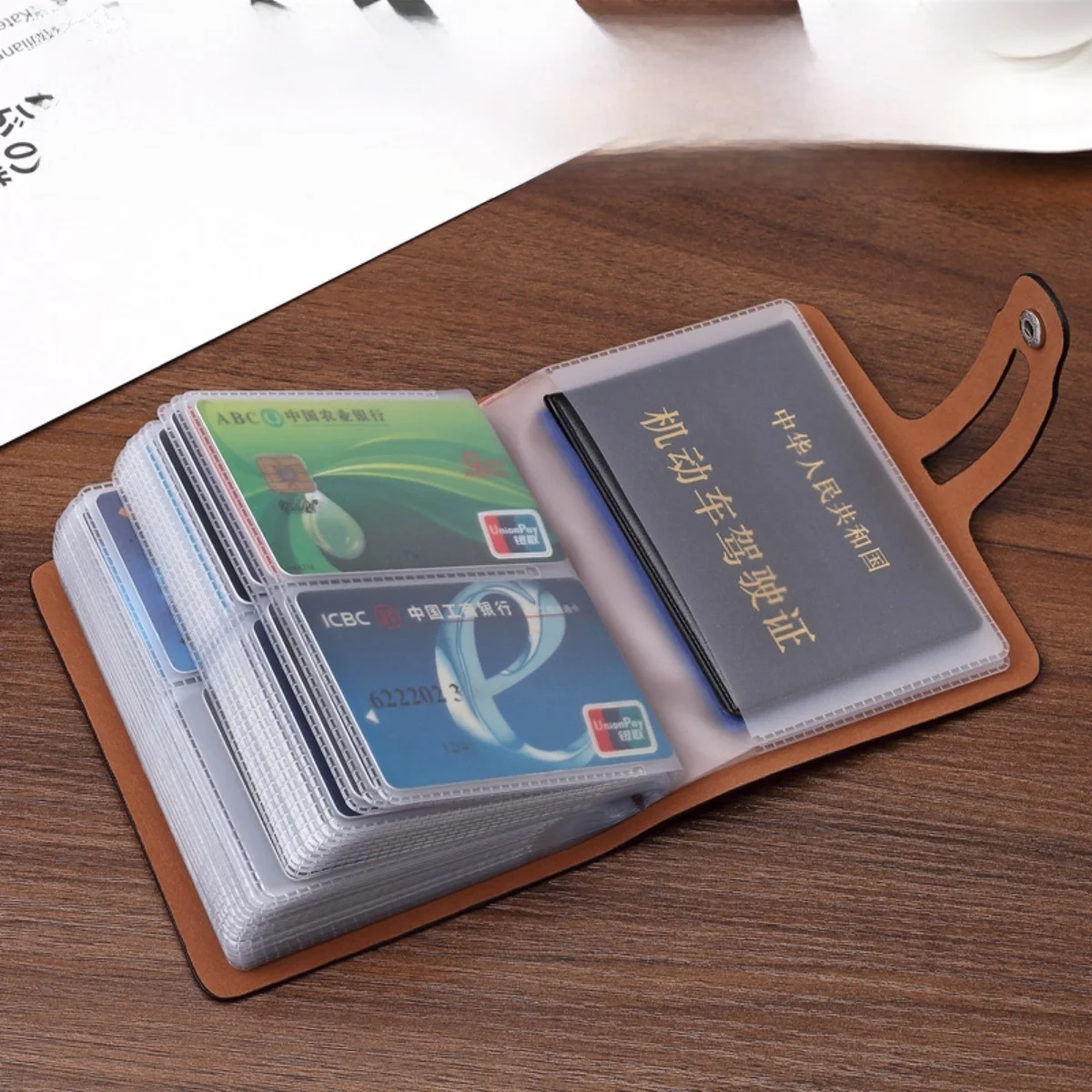 2023 New Women's Compact Card Holder Card Case Storage Wallet Small Size ID Document Holder PU Leather Korean Style