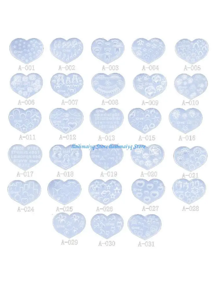 573B 28x Flowers Silicone Molds Nails Art Carving Mold for DIY Art Decorations Supplies Art Templates Maincure Tool