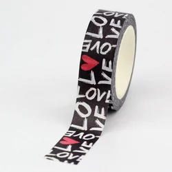 NEW 1PC. Decorative Love Red Hearts Washi Tape Valentine Japanese Scrapbooking Planner Adhesive Masking Tape Stationery