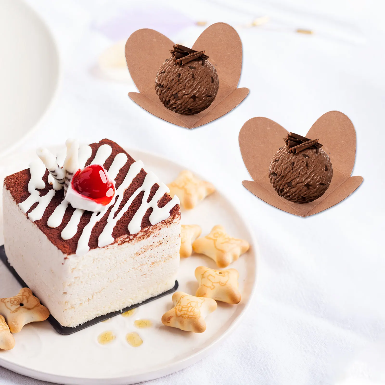 100Pcs Sturdy Cardboard Chocolate Tray Separated Compartments Truffle Holder Light Compact Wrapper for Candy Decor Chocolate