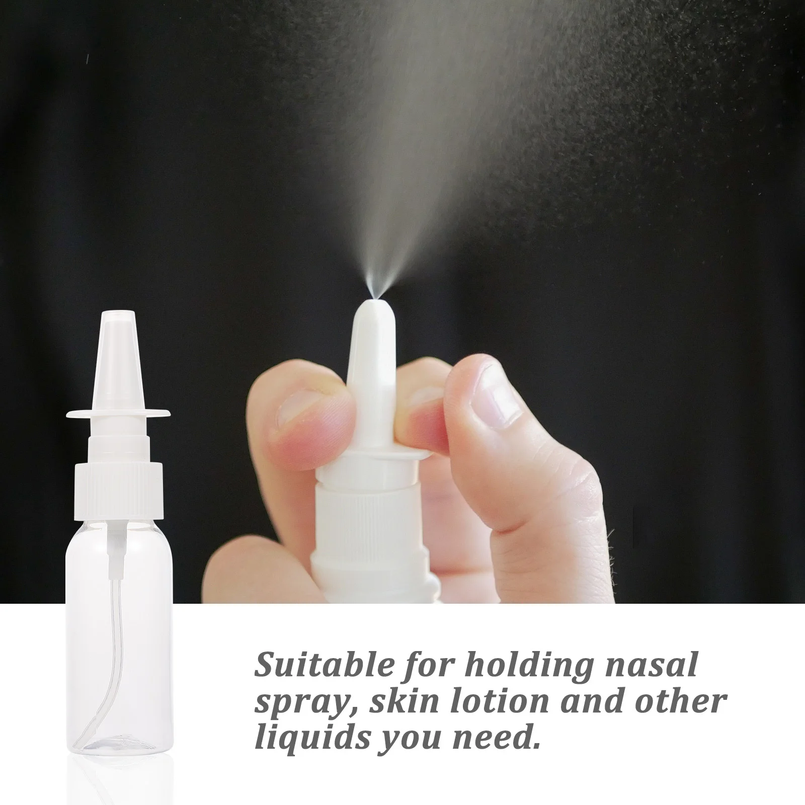 8Pcs 30Ml Spray Bottles Compact Travel Size Empty Container for Essential Oils Nasal Mist Portable Refillable Small Bottle Fine