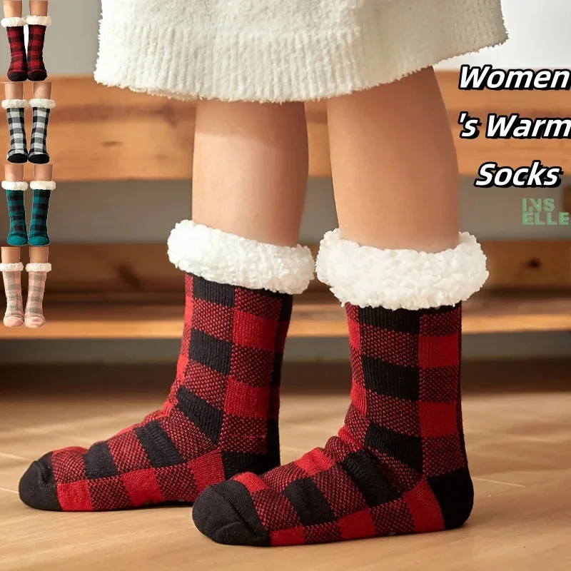 1 Paar Bodensocken für Damen, Teppich für Erwachsene, gepolstert, für den Schlaf, Lammwolle, nacktes Bein, monatliche Schneepantoffeln, Sockenbezüge