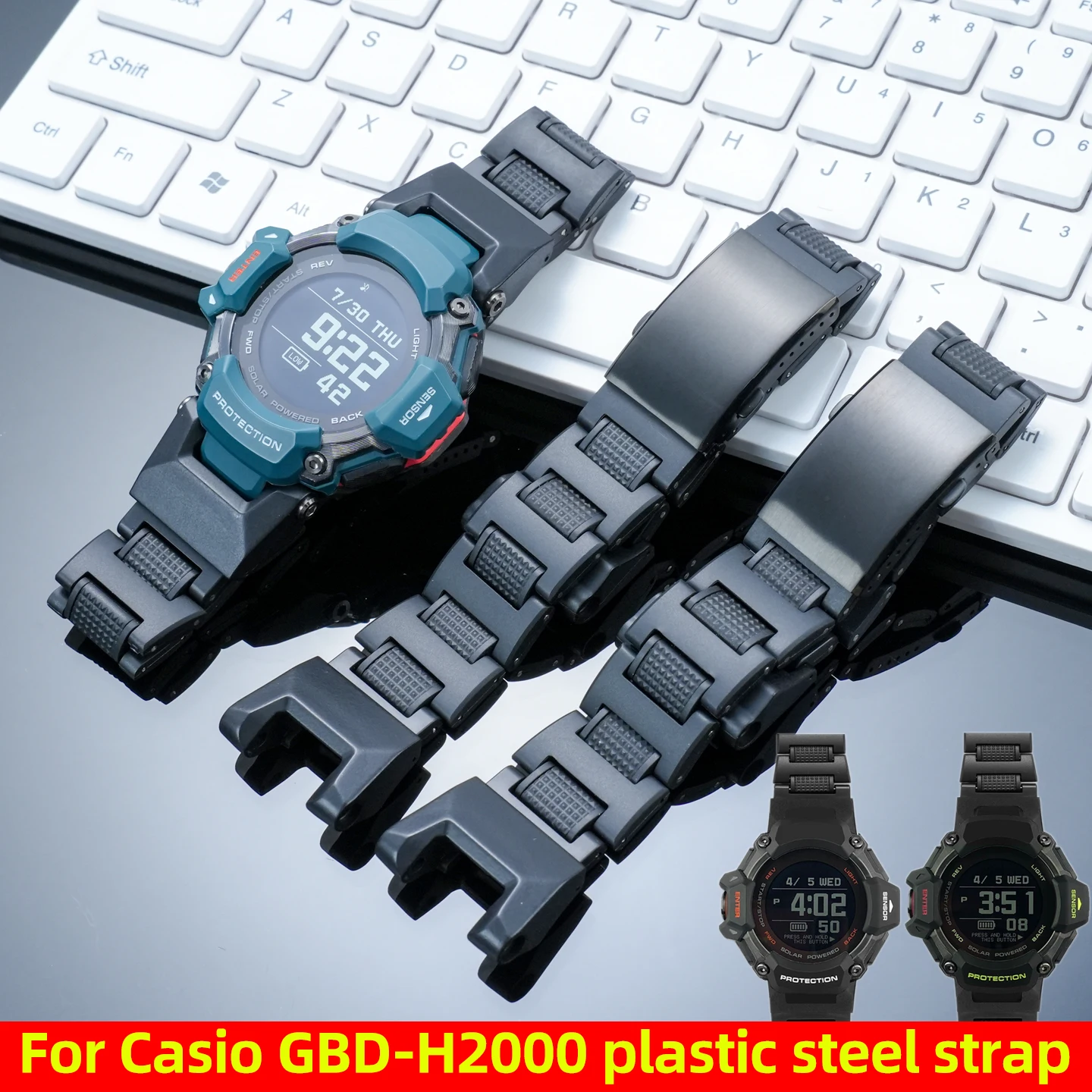 

Легкий пластиковый стальной ремешок для часов серии Casio GBD-H2000. | Модифицированный браслет GBD-H2000, мужской водонепроницаемый ремешок для часов