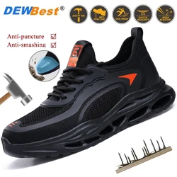 Men's New Lightweight Flyweave Mesh Comfortable Steel Toe Anti-smash Protective Shoes Mens Work Shoes Anti Puncture Safety Shoes