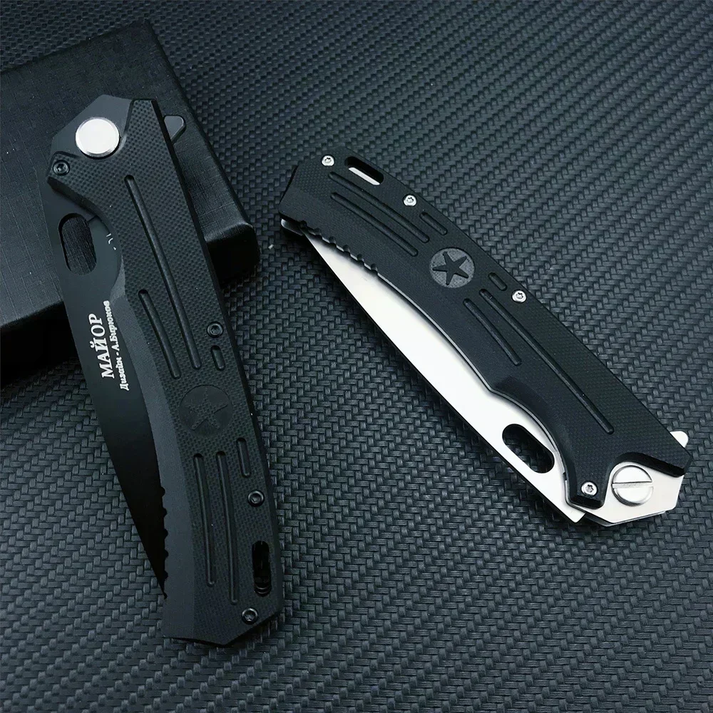 Russian HOKC Outdoor EDC Folding Knife D2 Blade G10 Handle Ball Bearing Assisted Survival Camping Hunting Pocket Knives