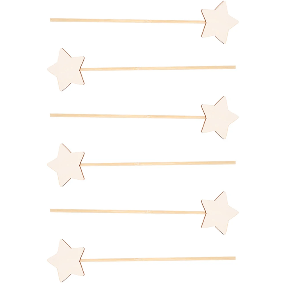 

6 Pcs Wand DIY Craft Sticks Bulk Fairy Supplies Kit Wooden Unfinished Girls Painting Children Graffiti
