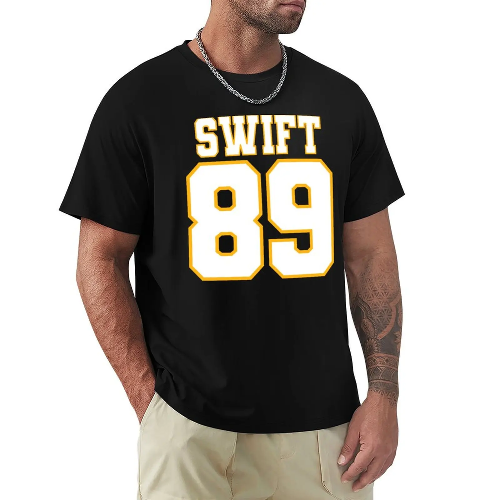 Swift Kelce 89 Red T-Shirt Basic Plain Short Sleeve Crew Neck Tee