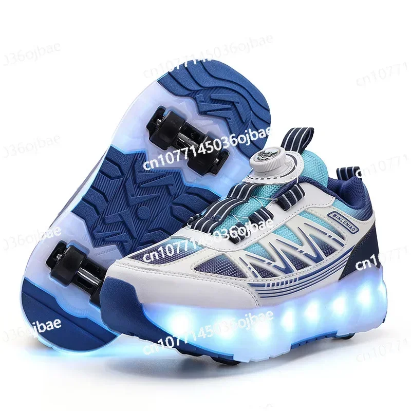 Kids Runaway Shoes Four Wheels Boys Glow Removable Girls Students with Wheels