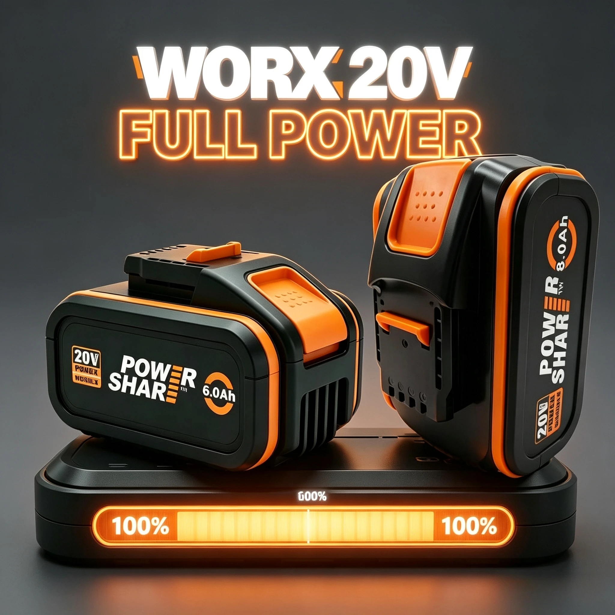 

2 PACK Original WORX PowerShare 20V 4.0Ah 18650 Lithium Ion Battery WA3551.1 WA3553.1 WA3641 Compatible with All WORX 20V Tools