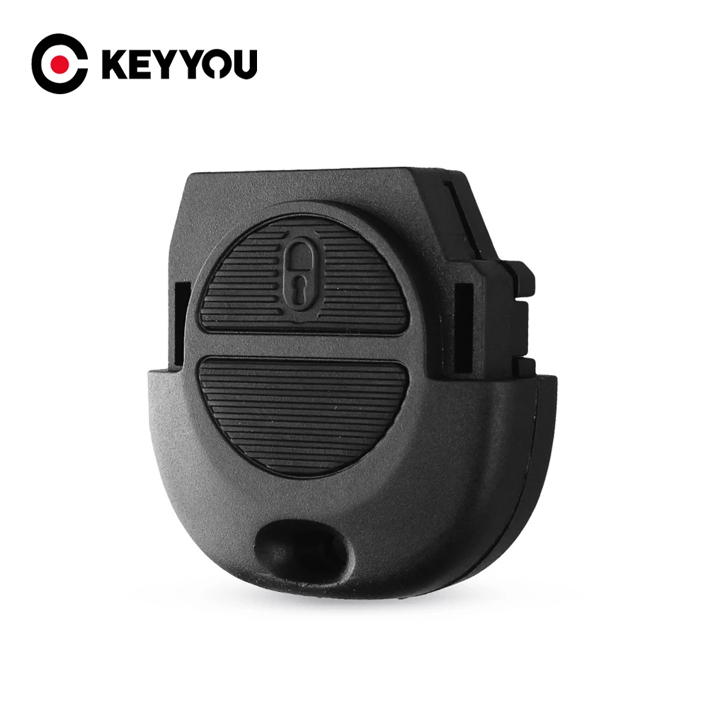 

KEYYOU 2 Button Remote Flip Fob Car Key Shell for Nissan Micra Almera Primera X-Trail Replacement Uncut Blade Key Case Cover