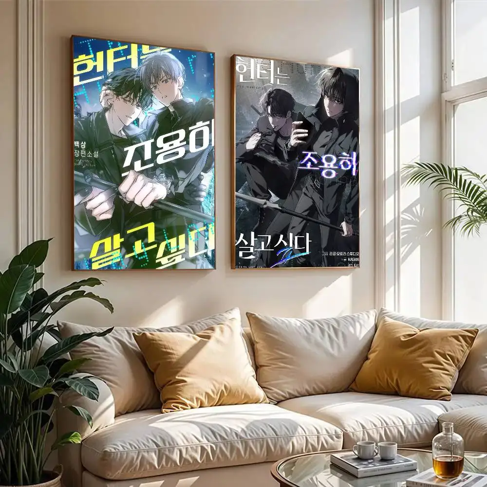 1PC A The H-Hunters Gonna Lay Now Bl    Anime Posters Sticky Decoracion Painting Wall Art White Kraft Paper Wall Decor