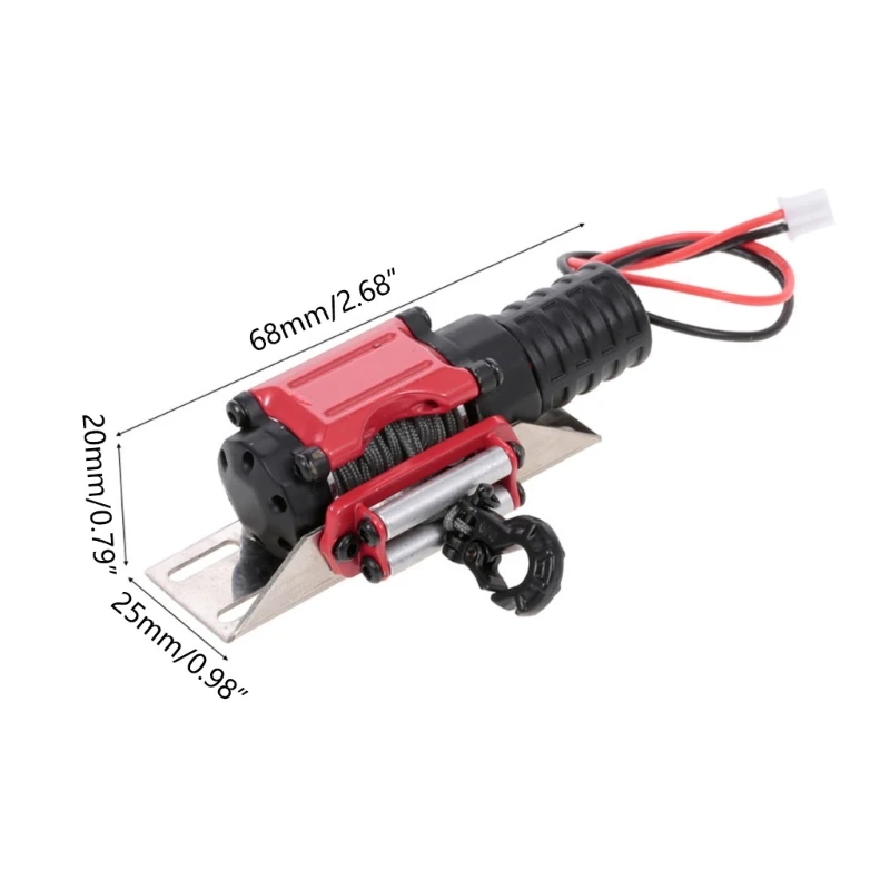 Q0KB Simulated Car Winch Electric Automatic Outdoors Wired Mini RC Crawler Toy Part