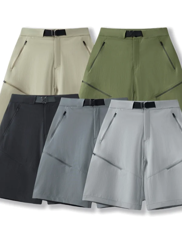 

Легкие брюки Qui Dry для улицы, мужские повседневные брюки длиной пять четвертей, прямые брюки, молодежная летняя мода