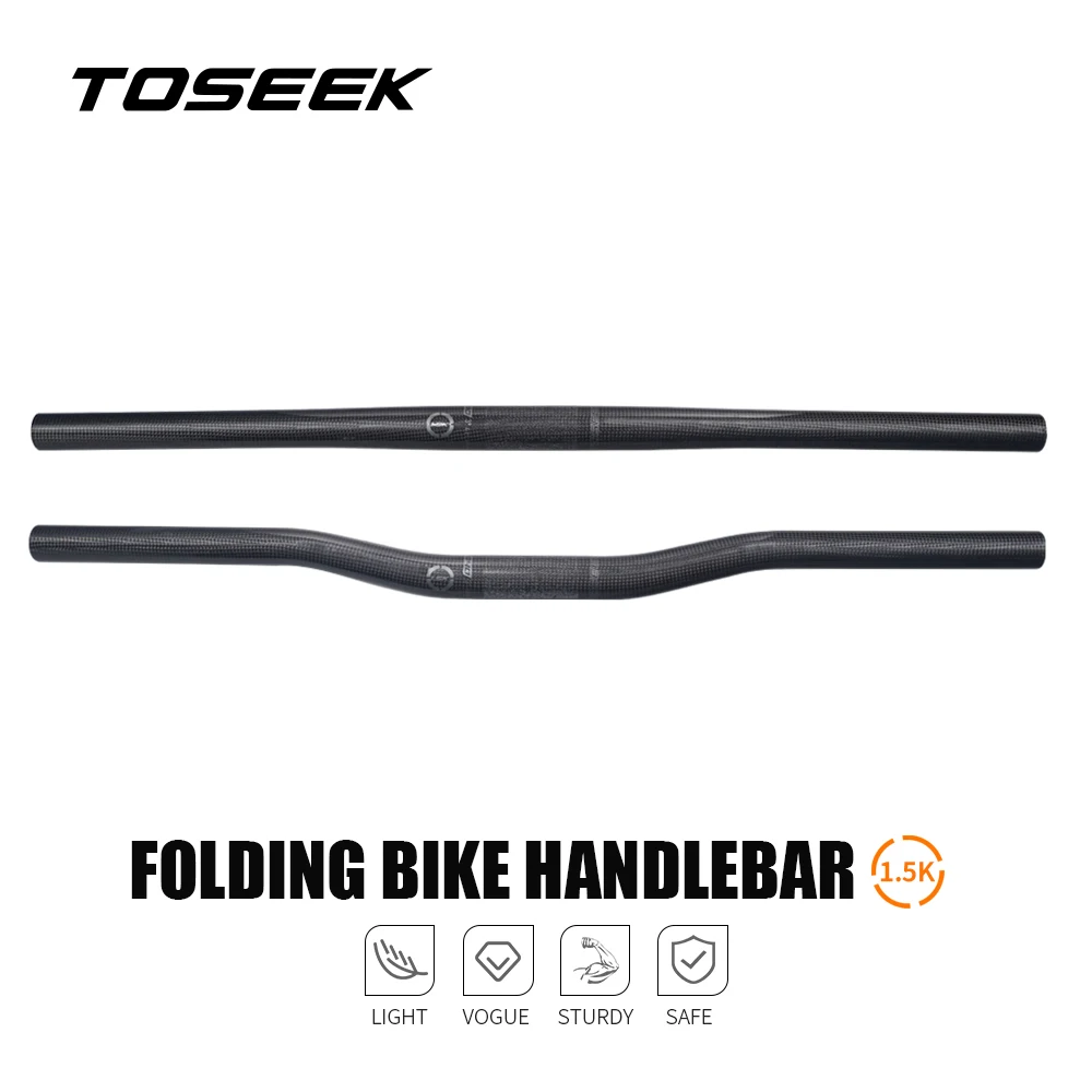 TOSEEK  Folding Bicycle Portable Ultra Light Unisex Rise Handle M Handle Heightening Small Cloth  25.4mm 1.5K Carbon