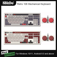 8BitDo Retro 108 Mechanical Keyboard Integrated Numpad, Bluetooth/2.4G/USB-C Hot Swappable Wireless Gaming Keyboard for Windows