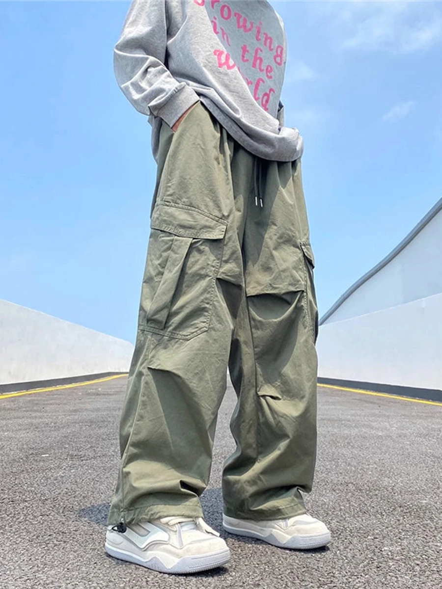 

2024 New Men‘s Cargo Pants Loose Army Tactical Joggers Multi-pocket Casual Trousers Pantalon Homme Male Cotton Overalls A034