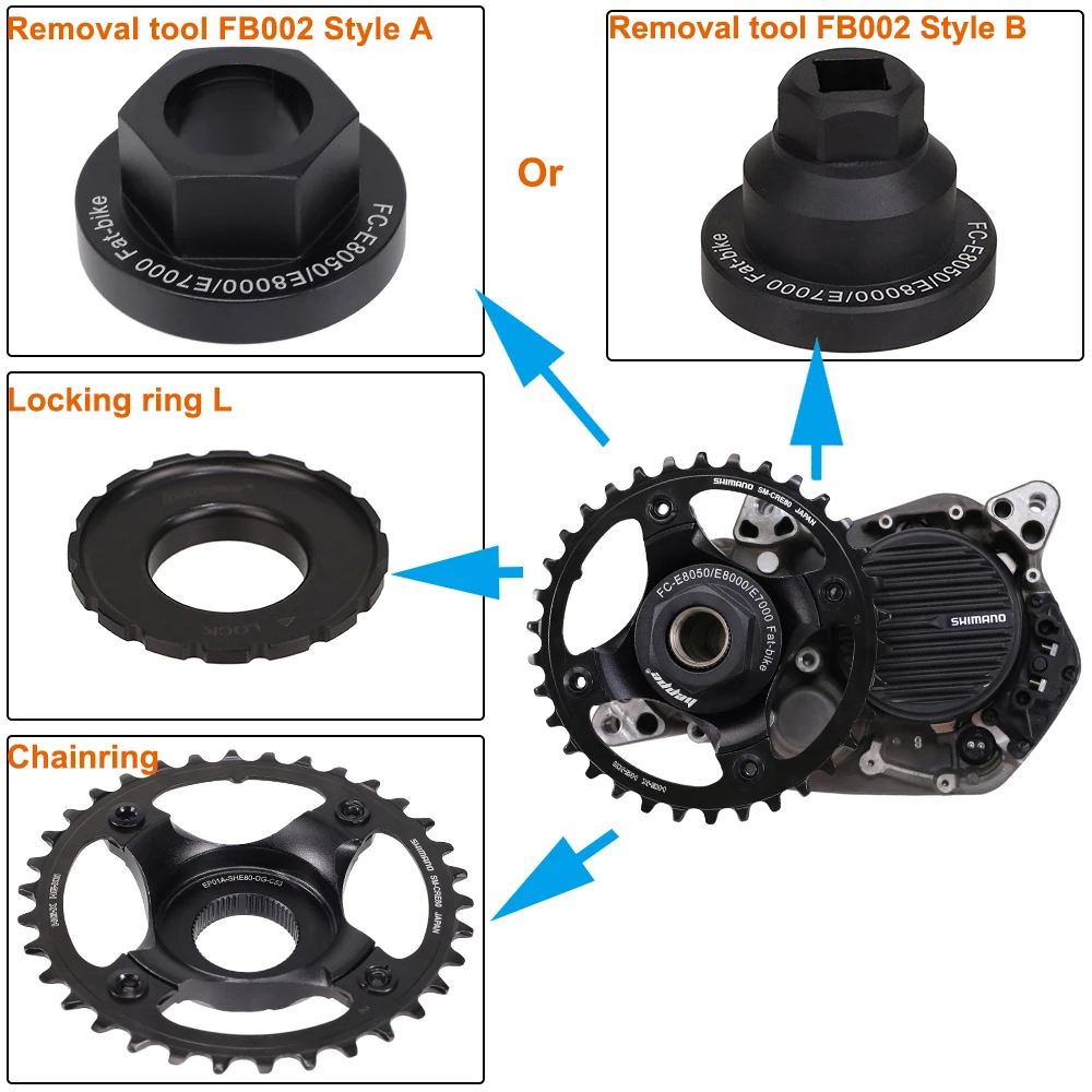HEPPE E-Bike Motor-Sicherungsring Montage- und Demontagewerkzeug für Shimano E6100 E7000 E8000 E8050 EP8 Motor – Detail 23
