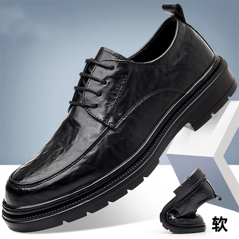 

Новые кожаные улучшенные спортивные туфли в деловом стиле, подходящие для повседневного ношения и занятий спортом