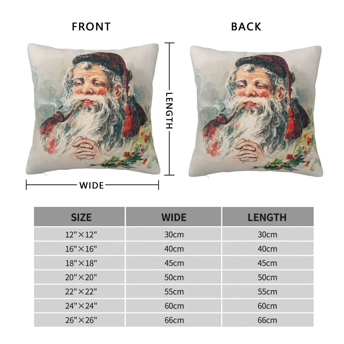 Santa Claus Mcloughlin Brothers Square Pillowcase Polyester Linen Velvet Pattern Zip Decorative Pillow Sofa Seater Cushion Cover
