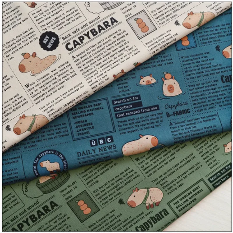 

Thin cotton cloth retro English newspaper style printed fabric hand purse fabric pure cotton, CR-224