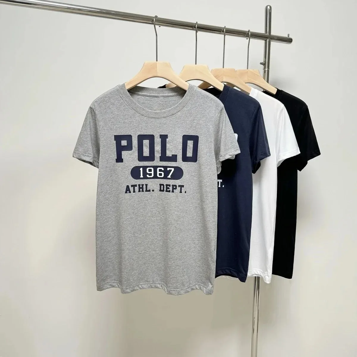 2024 RLauren koszulka nowa Polo1967 z Logo koreańskie popularne odzież damska z krótkim rękawem Y2K Plus Size Top letni Top damski