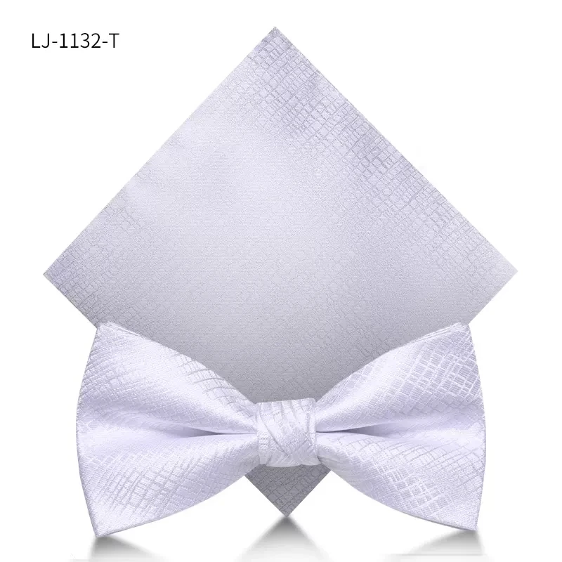 High Quality Dark Red White Black Plaid Bow Tie Holiday Red Groomsman Men's Bow Tie+Pocket Towel Fashionable Business Bow Tie