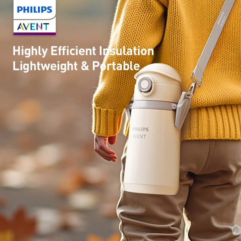 Philips Kids' Insulated Carrier Bottle 500ML thermos cup Portable thermos cup with straps 316 Stainless Steel image 6