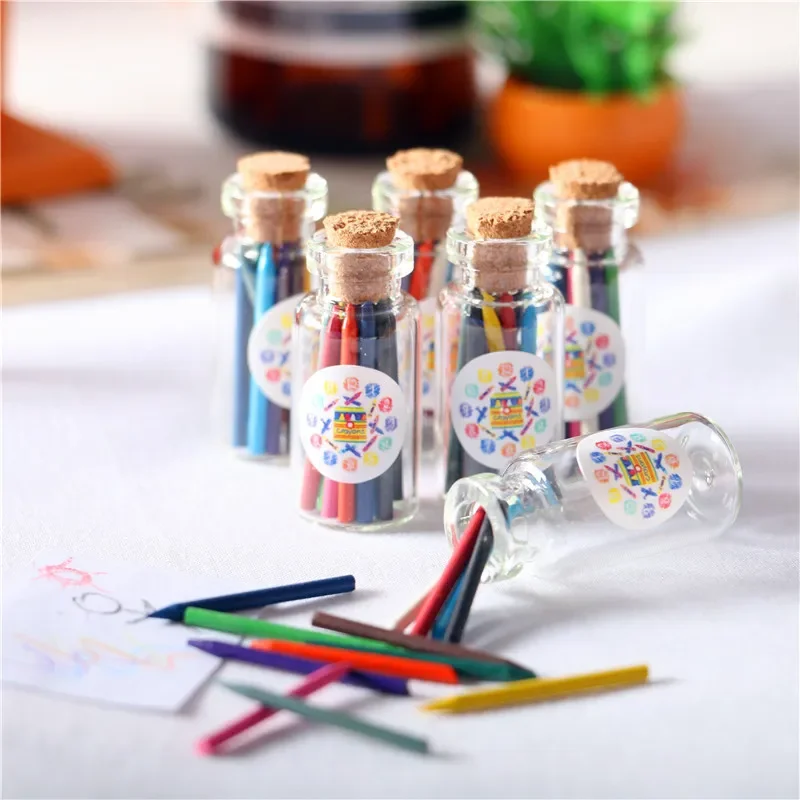 

Mini Color Crayons Canned 1set Crayon Dollhouse Miniature Study Scene Model Doll Accessories Decoration Home Decor Scale