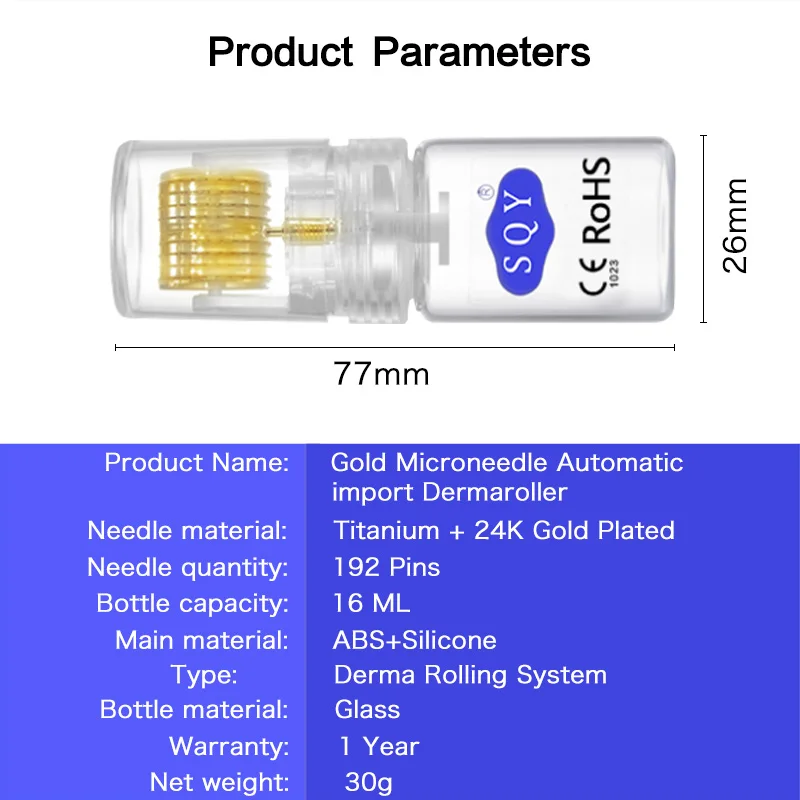 Derma Roller 192pin Titanium Microneedle for Cold Plasma Derma Stamp Micro Needle Dermaroller Anti Aging Face Injection