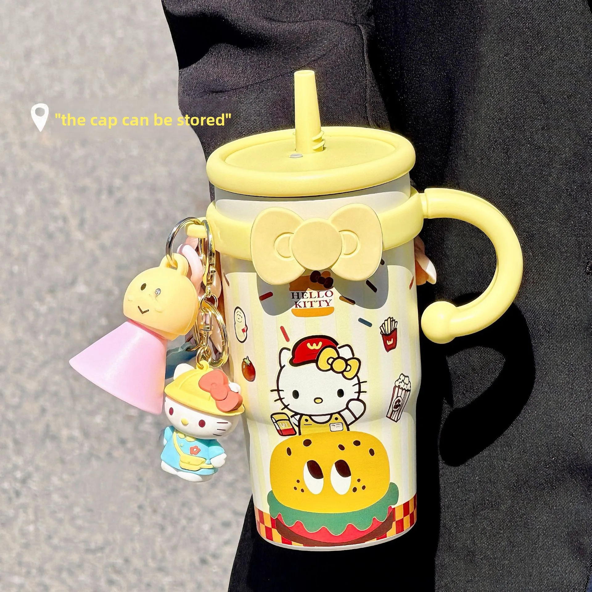 Cute Kitty Cat Insulated Tumbler for Girls, Large Capacity with Straw, Keeps Cold for Coffee