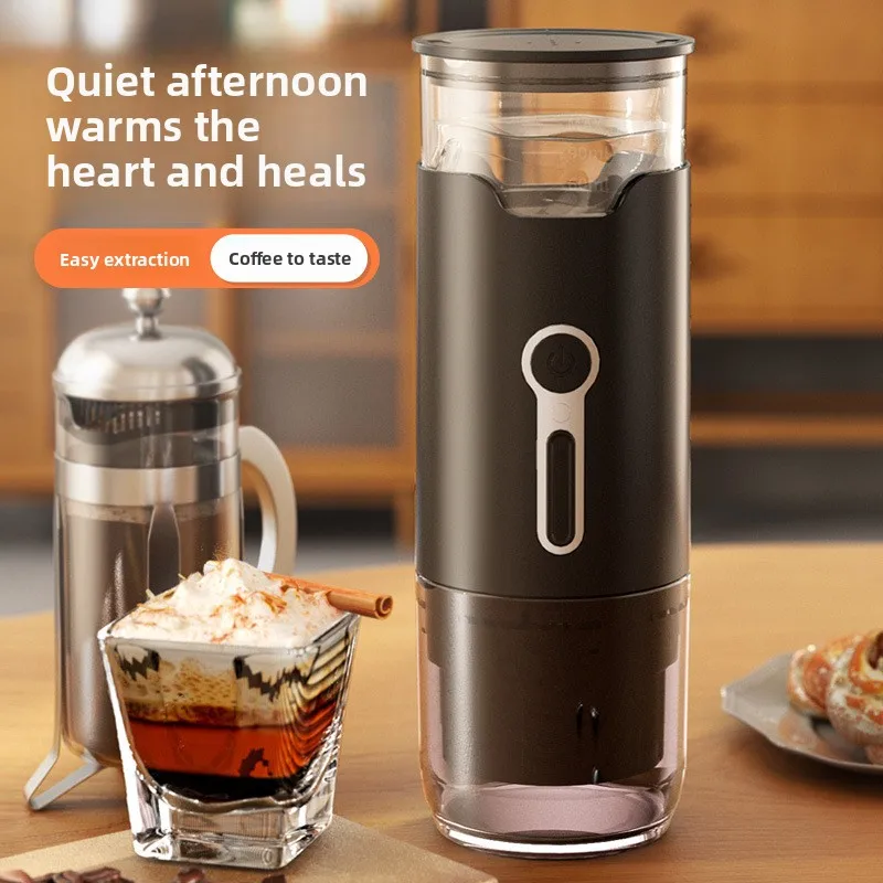 

Новинка 2024 года, маленькая портативная кофеварка, электрическая капсула для пивоварения, портативная машина, подходит для порошка и кофейных капсул