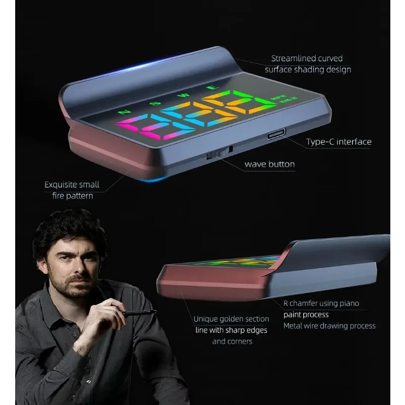 

Universal Car HUD Head-Up Display with GPS Dual-Mode HD LCD Speed Projector for All Vehicles Real Time Speed Navigation M2S