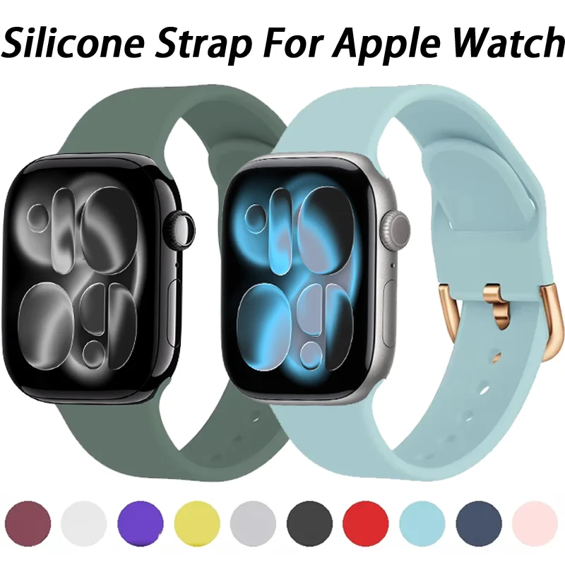 Silikonarmband für Apple Watch 11 10 46mm 42mm 9 8 7 45mm 41mm Ultra 3 49mm Armband für iWatch 6 5 4 SE 44mm 40mm Gürtel