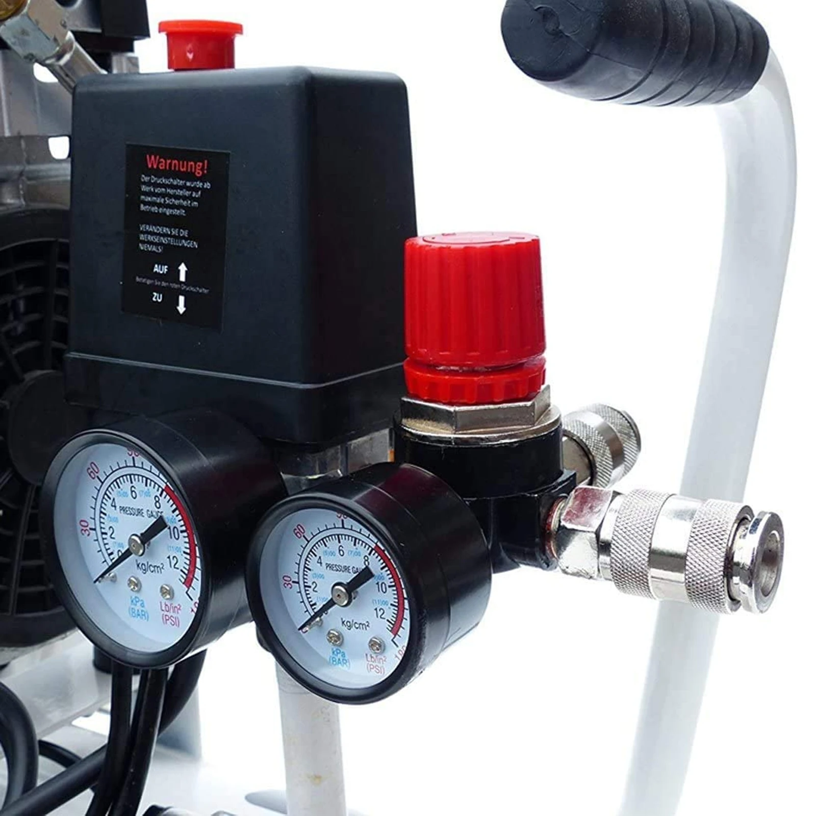 

Air Compressor Pressure Regulator Valve 4 Ports Practical Durable Easy Install Disassemble Barometer Adjustable Knob Energy