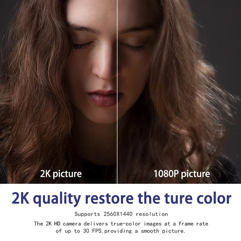 Webcam 2K Full HD 1080P Webcamera Autofocus Met Microfoon USB Webcam Voor PC Computer Laptop Desktop Webcamera