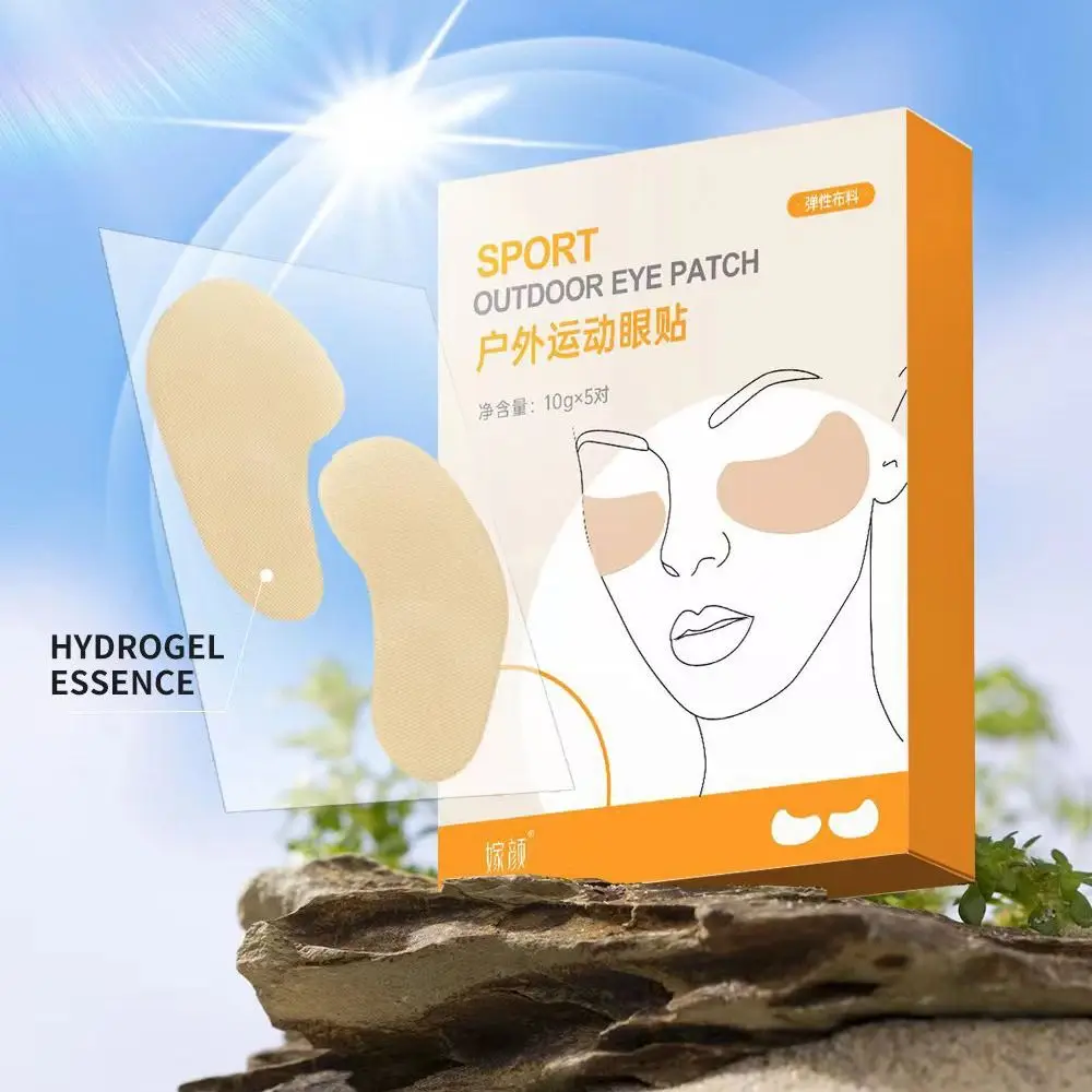 5 pares de parches faciales UV de protección solar para Golf, gelatina fresca, bloqueador solar, parches solares, pegatinas hidratantes para ojos UV, máscara para ojos