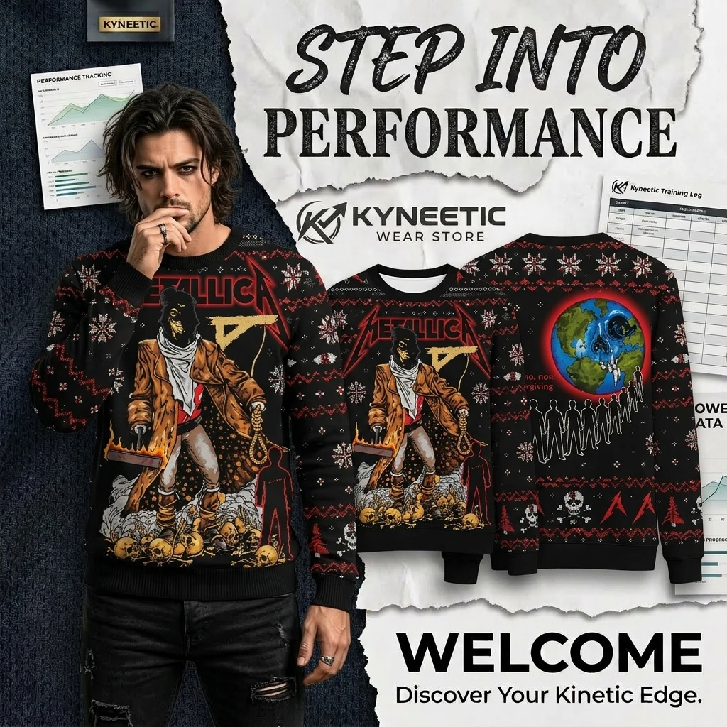 Heavy Metal Rock Music Band Parent-Child Long Sleeve Sweatshirts Ugly Christmas Sweater Print Retro Thrash Punk Vintage Pullover