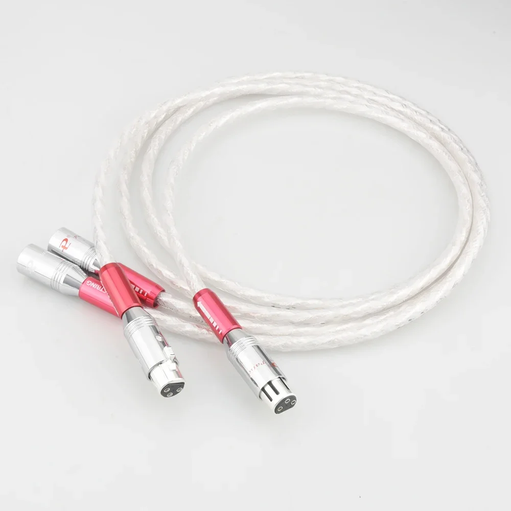 Pair Audiocrast AS220 Silver Plated Crystal Strands Audio Cable With Silver plated 3pins XLR Balanced cable,xlr connector,audio