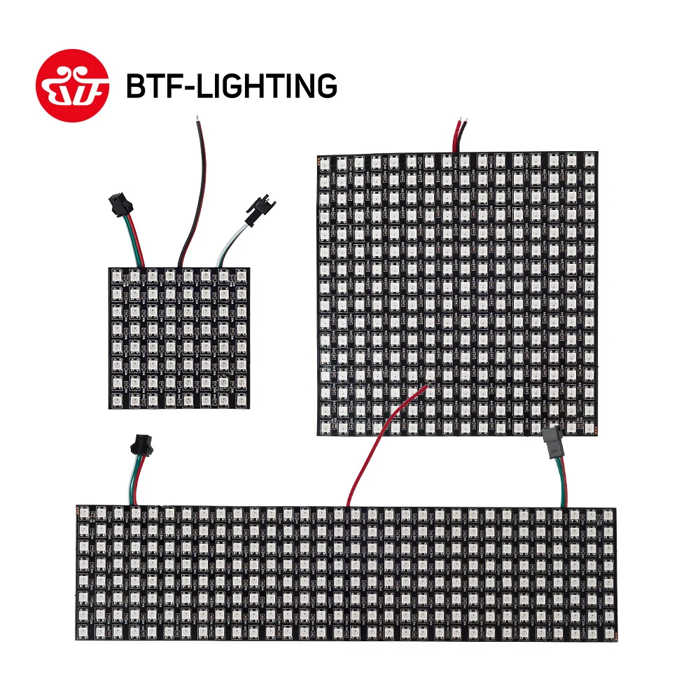 Вспышка WS2812B с RGB-подсветкой, вспышка с 62 светодиодами, WS2812B, вспышка с 64 светодиодами, 256 светодиодов, 8x8, 16x16, 8x32, цифровой экран с