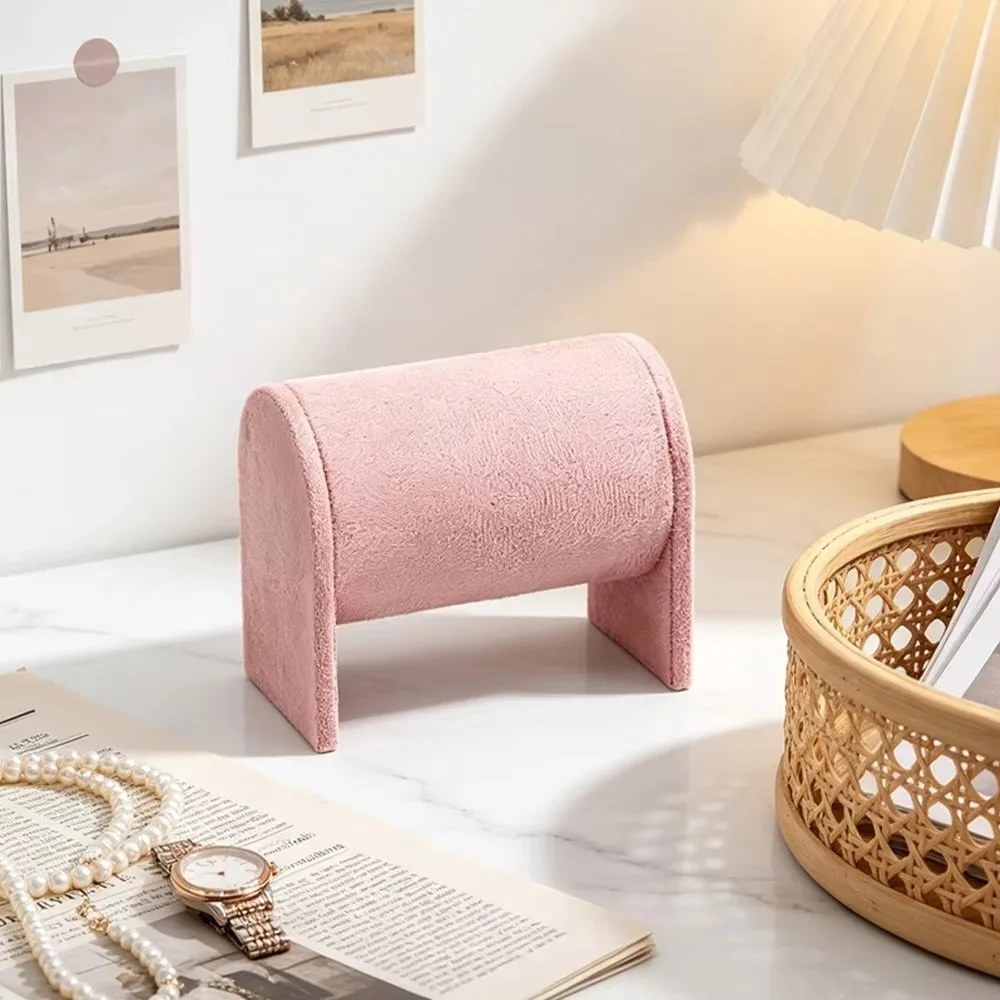 Small Pillow Shape Jewelry Display Stand Flannel Leather Headband Display Props Sponge Core Counter Display Watch Display Stand
