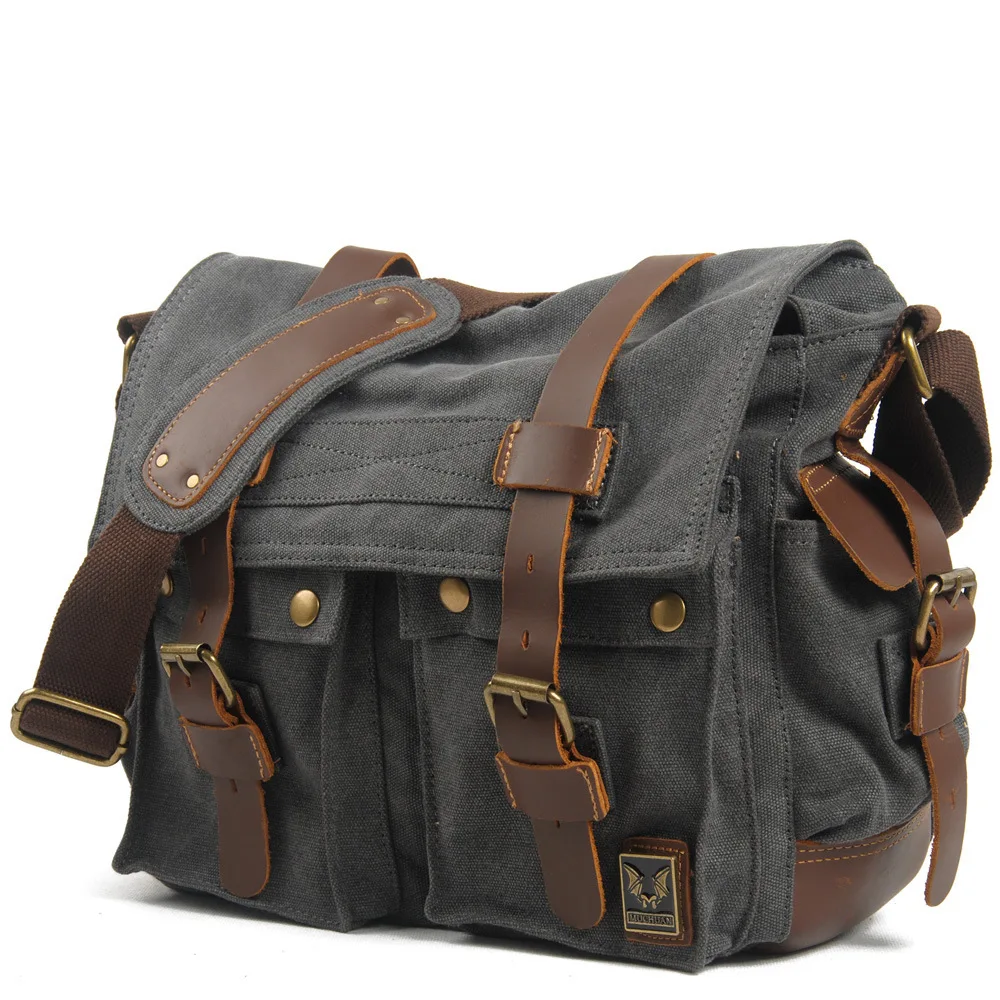 Genuine Leather Daily Casual Shoulder Bag for Men Small Dark Brown Vintage Messenger Bag Men\'s New Fashion Design Sling Bags