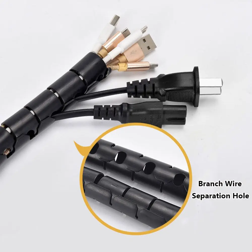 Kabelhülsen, Kabelhalter, Wickelrohr, Drahtschutz, Leitungsorganisator, spiralförmiger Draht-Organizer, Rohrschutz