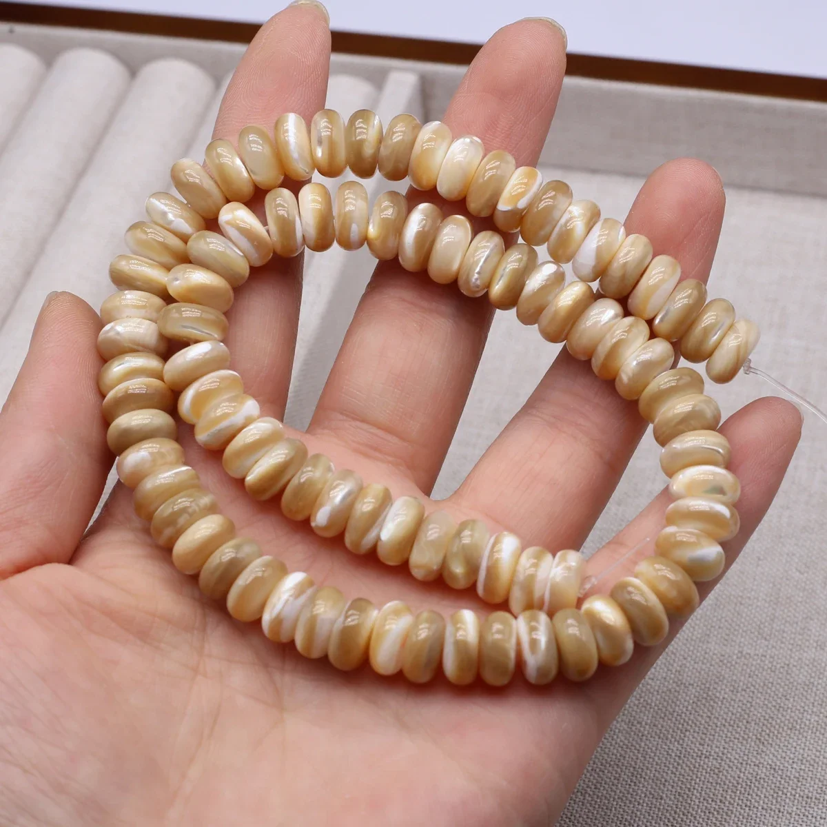 

5x10mm Big White Khaki Abacus Shell Natural Freshwater Bead Exquisite Jewelry Making DIY Necklace Bracelet Earrings Accessory