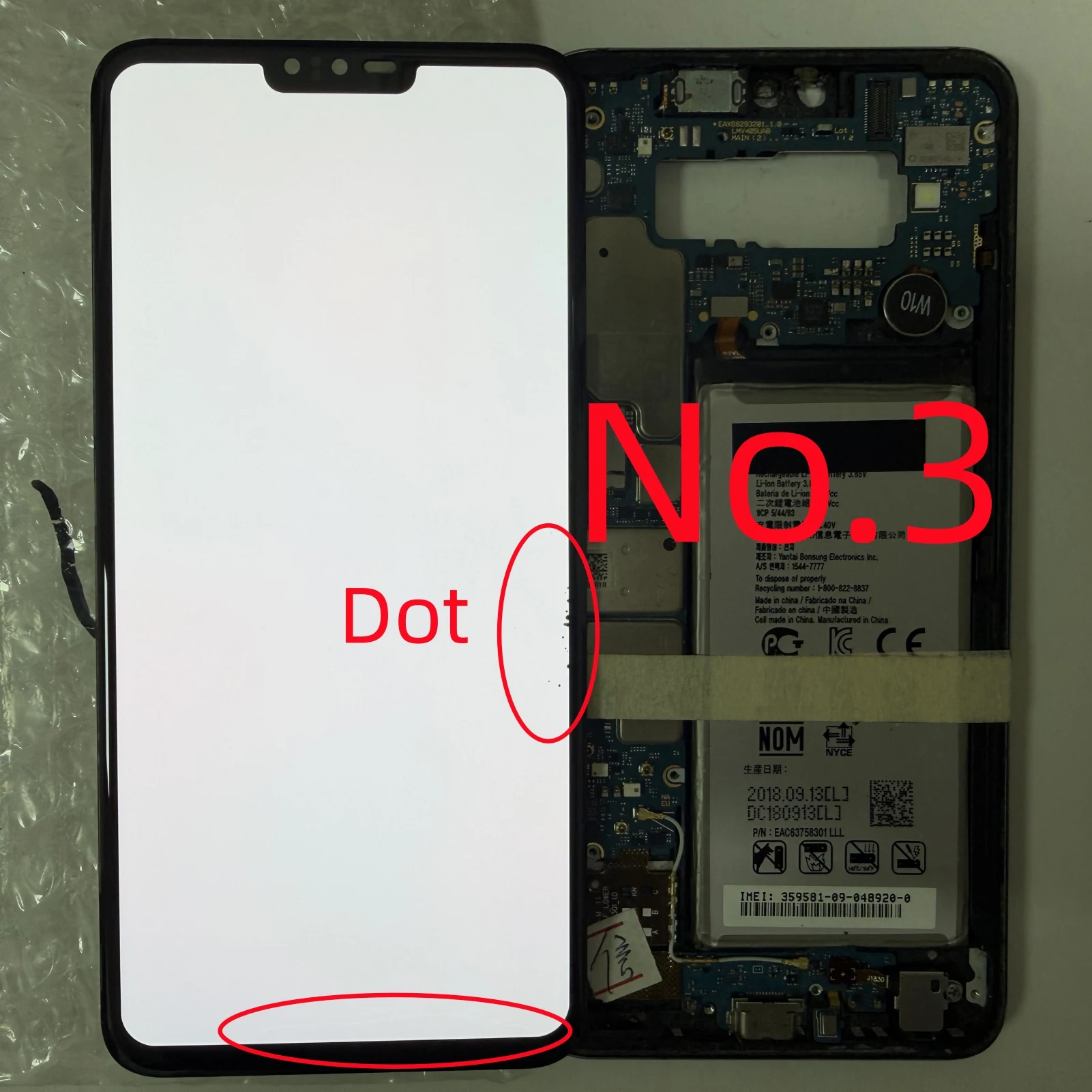 Wyświetlacz Dot Display do LG V40 ThinQ, Ekran LCD do LG V50 ThinQ 5G, Zespół ekranu dotykowego z digitizerem, 100% przetestowany — zdjęcie produktu 5