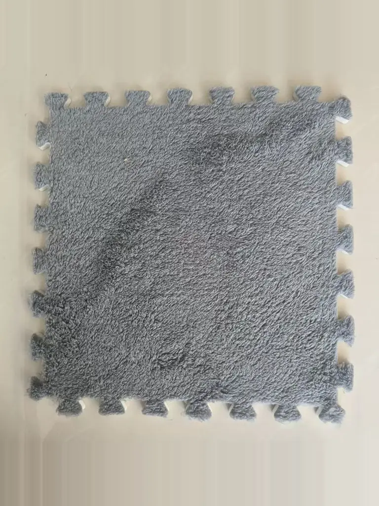 30x30cm Plush Foam Puzzle Mat EVA Interlocking Splicing Carpet Soft Anti‑Slip Floor Mat for Bedroom Home Decor