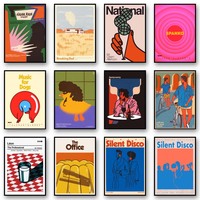 Vintage Move Poster Silent Disco Illustrations Retro The Office Wall Art Living Room Posters Bedroom Painting No Frame