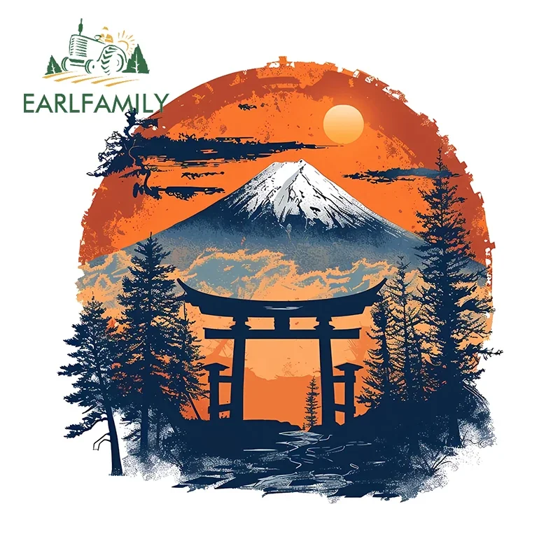 EARLFAMILY สําหรับภูเขาและแม่น้ําธรรมชาติดูรถสติกเกอร์ Mountaineer Graffiti Creative Decals Scratch-Proof ป้ายรถ