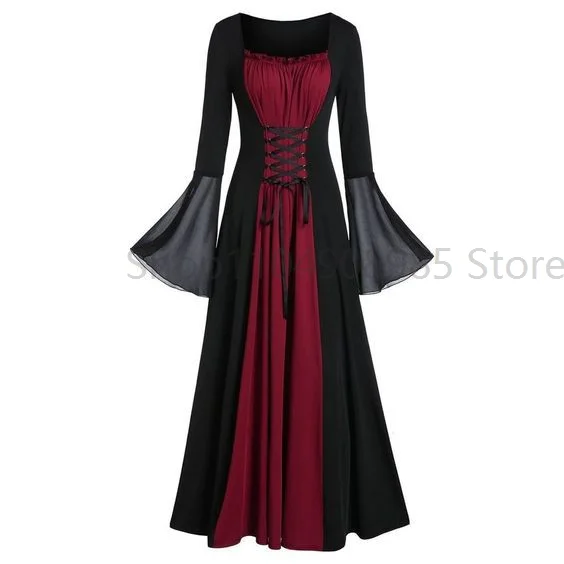 

Medieval Plus size Women Gothic Maxi Dress Victorian Party Formal Gown Renaissance Steampunk Witch Halloween Cosplay